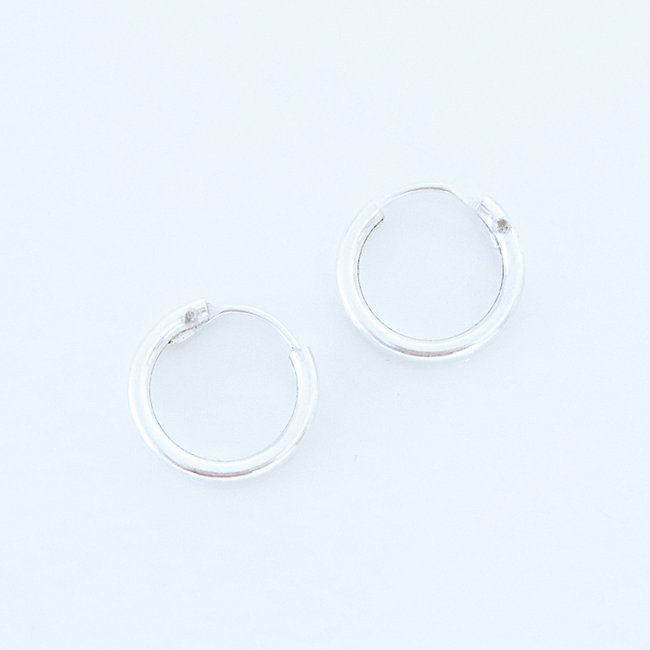 Boucles d'oreilles argent massif 925 créoles - Inde 001