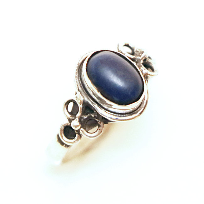 Bague fine filigranes argent 925 et Lapis-Lazuli - Inde 027