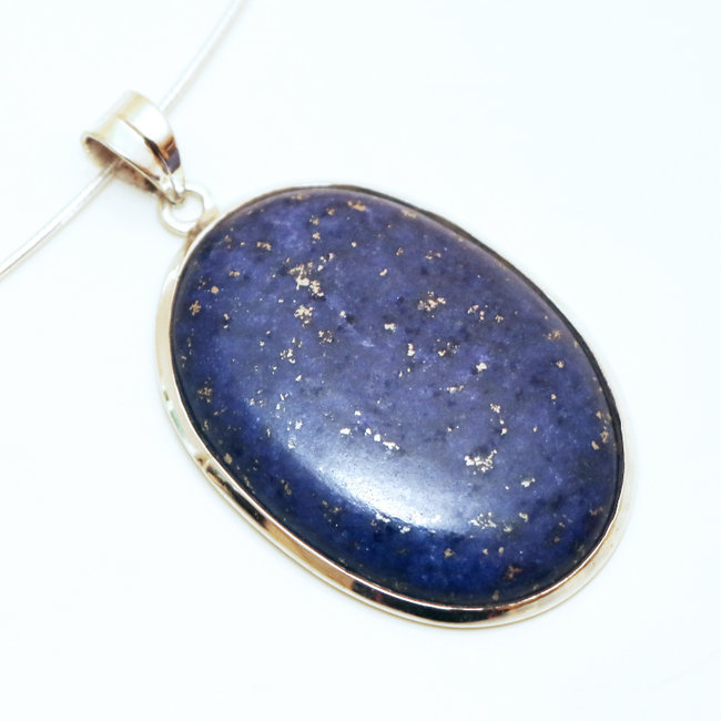 Pendentif ovale en argent 925 et Lapis-Lazuli - Inde 006