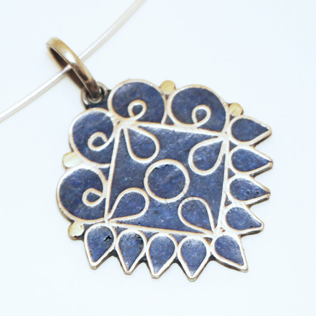 Pendentif tibétain bouddhiste Lapis-Lazuli - Népal 020