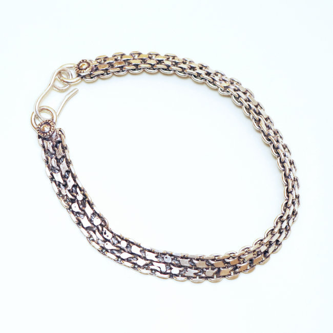 Bracelet chaîne snake serpent argenté 6 mm - Inde 016