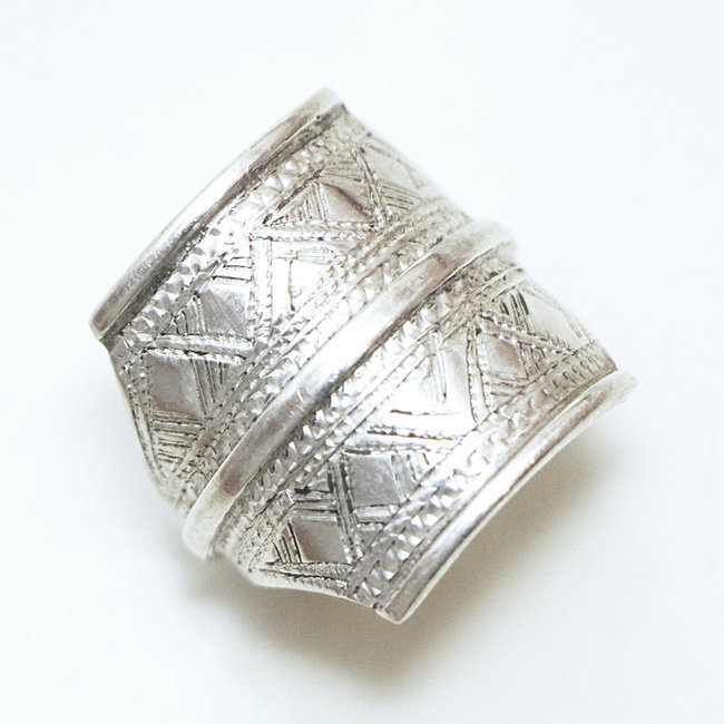 Bague argent massif 925 touareg carrée chevalière - Niger 170