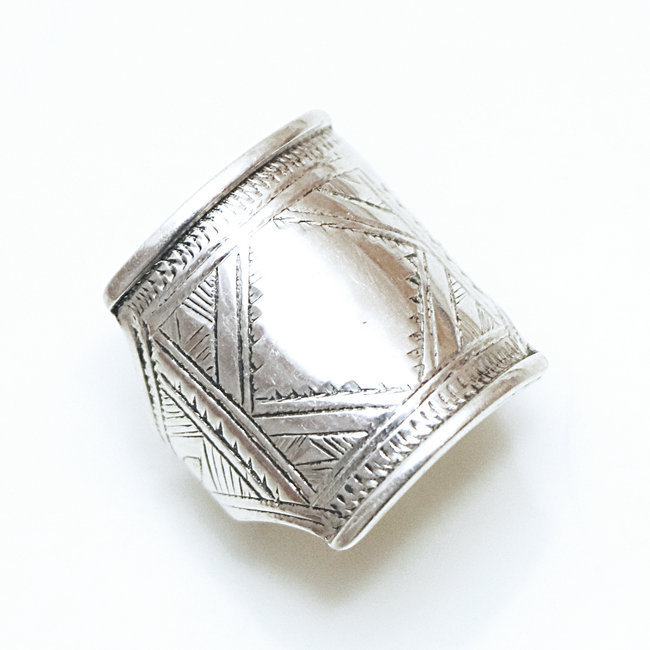 Bague argent massif 925 touareg chevalière carrée - Niger 171