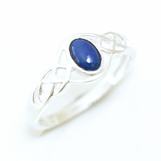 Bague fine ovale filigranes argent 925 et Lapis-Lazuli - Inde 108