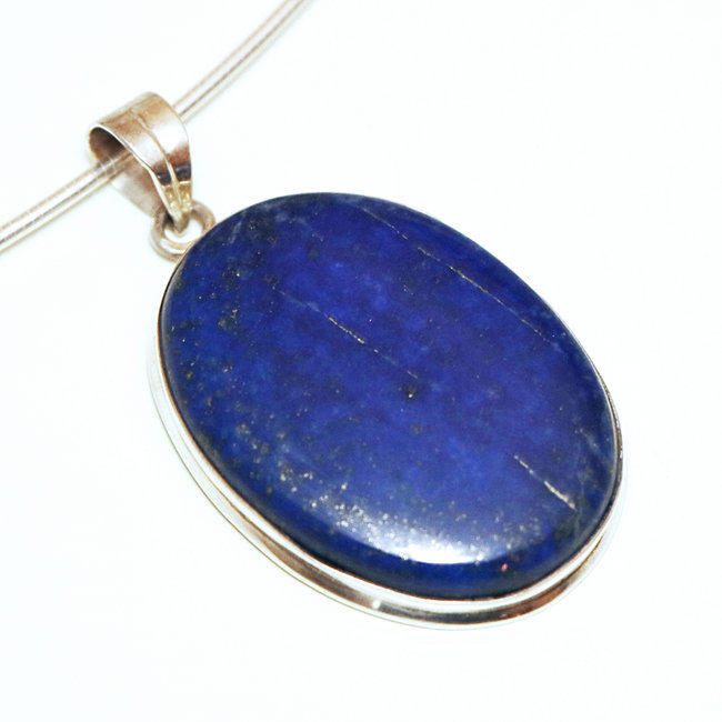 Pendentif en argent 925 ovale et Lapis-Lazuli - Inde 114