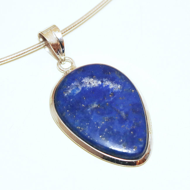 Pendentif en argent 925 goutte et Lapis-Lazuli - Inde 116