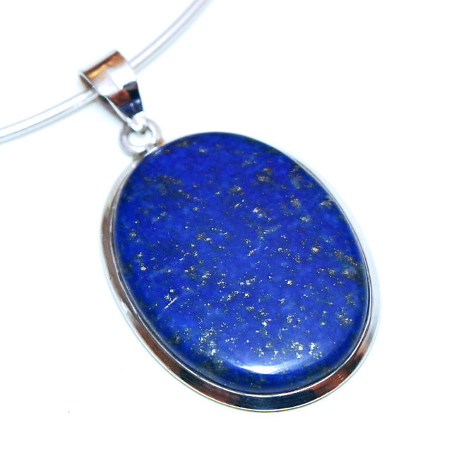 Pendentif ovale en argent 925 et Lapis-Lazuli - Inde 178