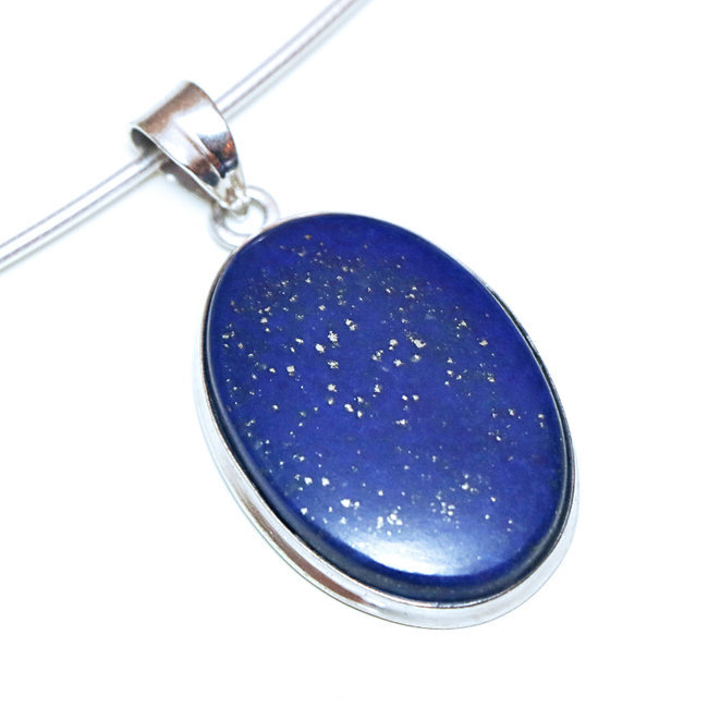 Pendentif ovale en argent 925 et Lapis-Lazuli - Inde 185