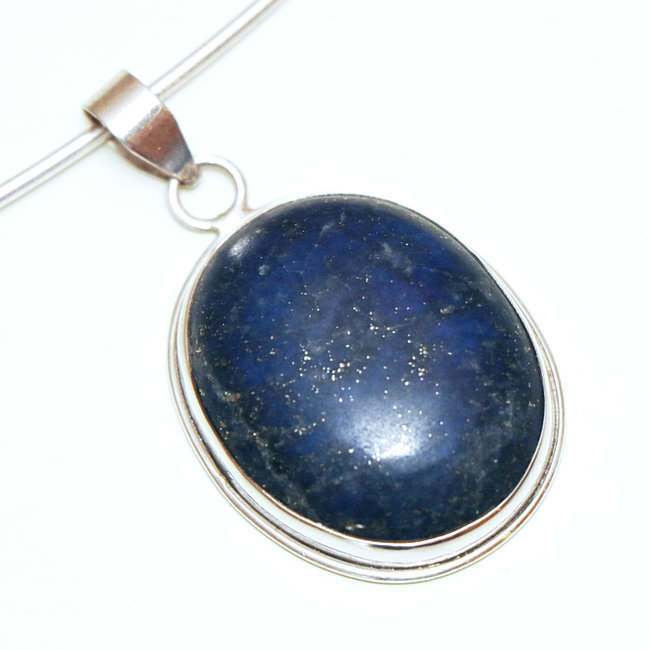 Pendentif ovale en argent 925 et Lapis-Lazuli - Inde 186