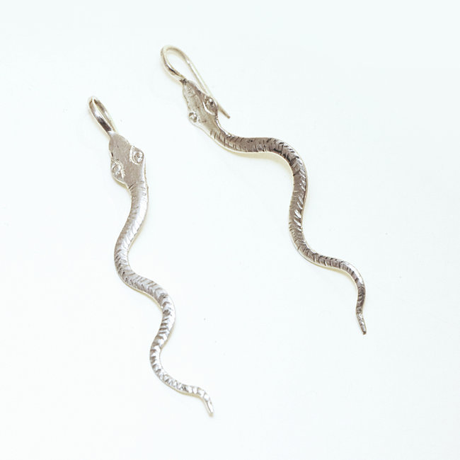 Boucles d'oreilles argent massif 925 massif touareg serpent - Niger 067