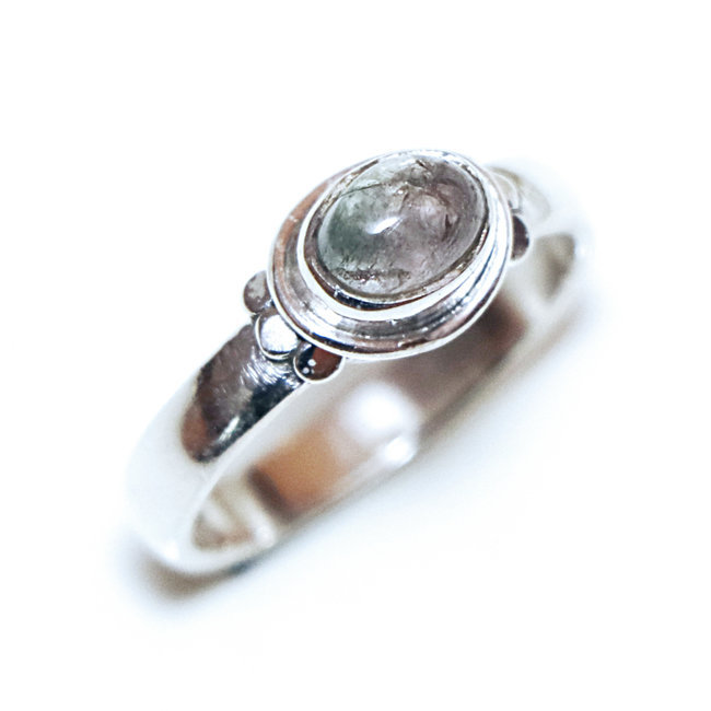 Bague fine ovale argent 925 et Tourmaline - Inde 168