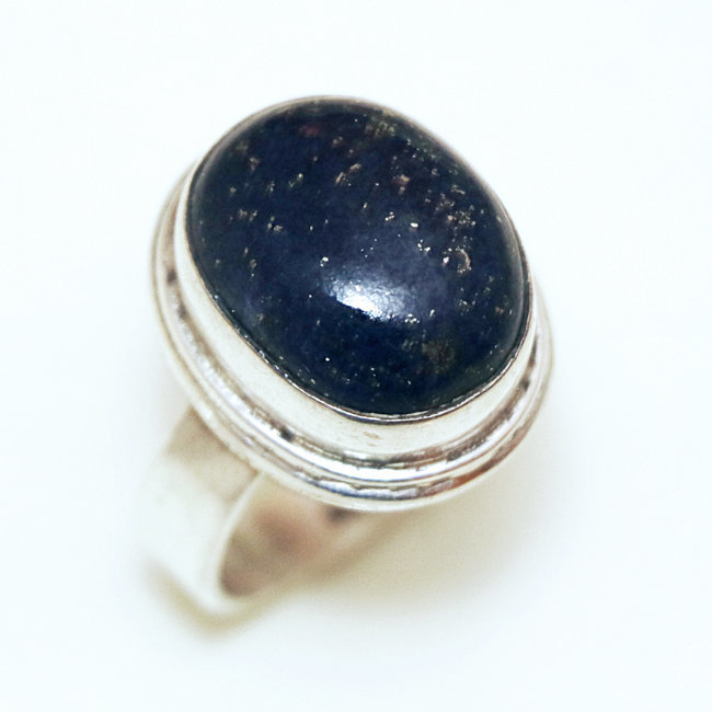 Bague argent massif 925 ovale et Lapis-Lazuli - Népal 206