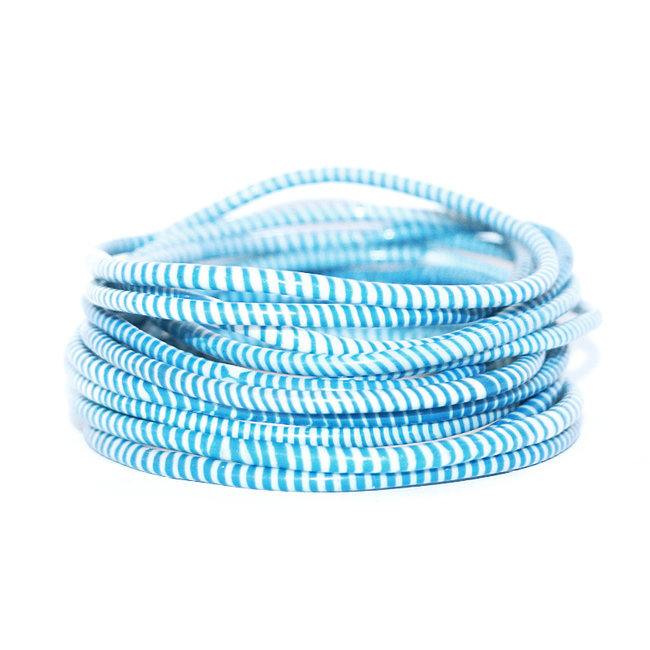Lot de 12 bracelets Jokko en plastique recyclé Bleu de France - Mali 055