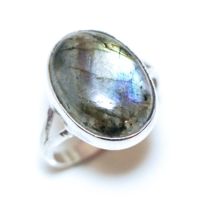 Bague argent 925 ovale et Labradorite - Inde 255 - M