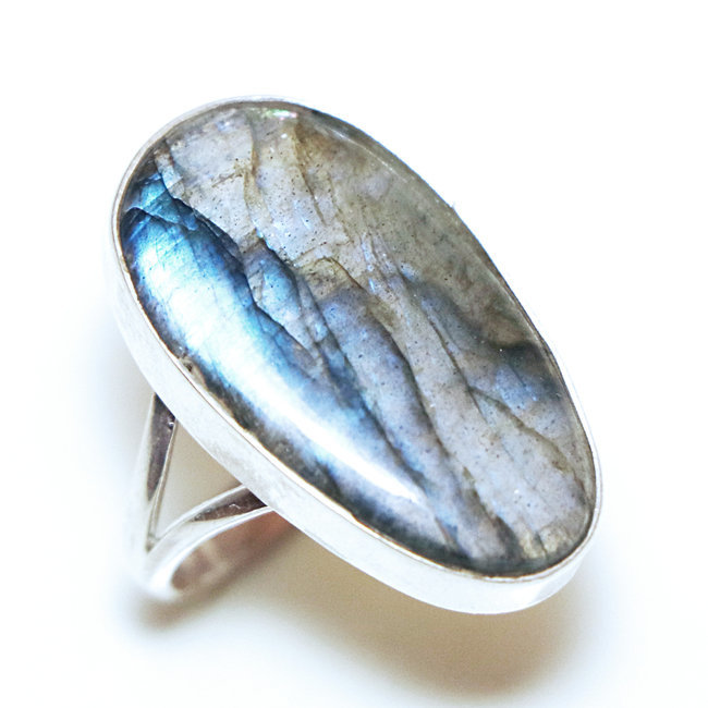 Bague argent 925 ovale et Labradorite - Inde 267