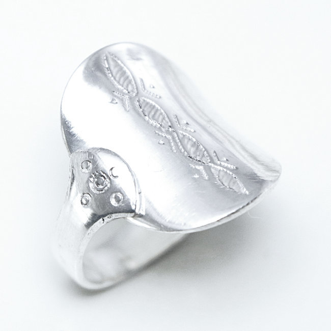 Bague argent massif 925 touareg large design réglable - Niger 274