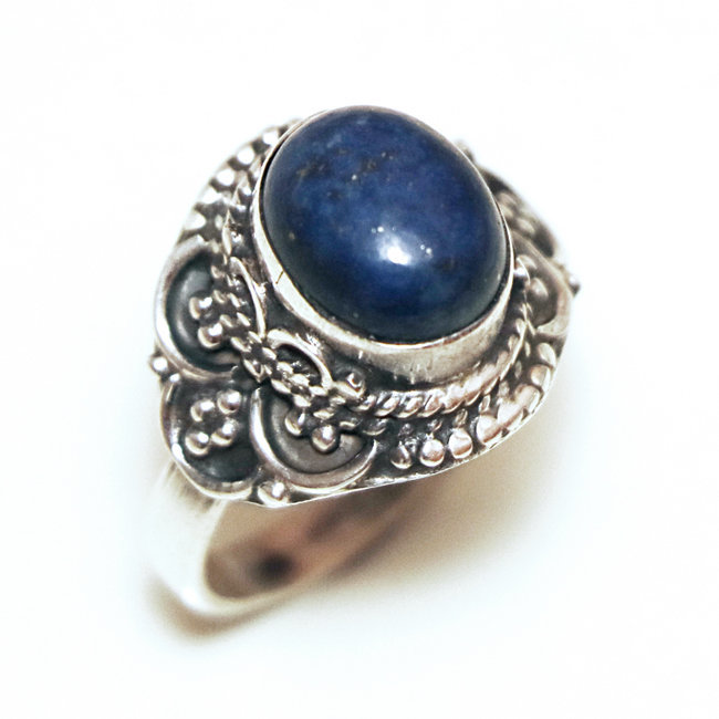 Bague filigranes argent 925 et Lapis-Lazuli - Inde 328 - S