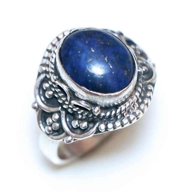 Bague filigranes argent 925 et Lapis-Lazuli - Inde 328 - MO