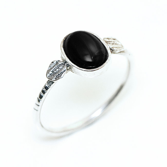 Bague argent 925 touareg ovale fine filigranes et Onyx - Niger 144