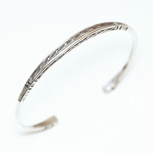 Bracelet argent massif 925 touareg jonc carré - Niger 134