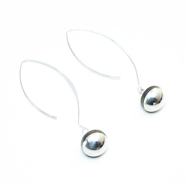 Boucles d'oreilles touareg argent 925 longues perle et ébène - Niger 117