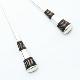 Bijoux ethniques touareg boucles d'oreilles en argent 925 pendantes pilon massues lisses et bois bne - Niger 012 b