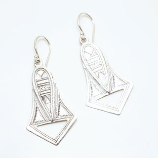 Bijoux ethniques touareg boucles d'oreilles graves argent 925 - 006