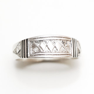 Bijoux touareg ethniques bague anneau alliance grave argent 925 et bne duo homme femme mixte - Niger 006 b