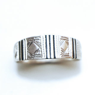 Bijoux touareg ethniques bague anneau alliance grave argent 925 homme femme mixte duo et bois bne - Niger 007 b