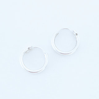 Bijoux Indiens Ethniques boucles d'oreilles croles argent 925 petites simples 1,4 cm - Inde 001