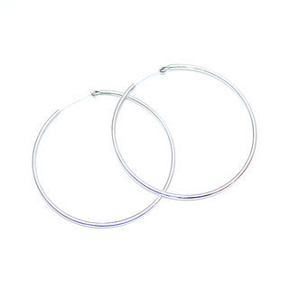 Bijoux Indiens Ethniques boucles d'oreilles croles argent 925 fines simples 5,5 cm -  Inde 003