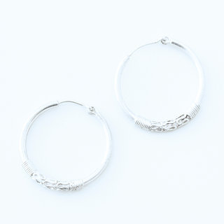 Bijoux ethniques indiens boucles d'oreilles Croles en argent 925 filigranes graves npalais - Npal 013