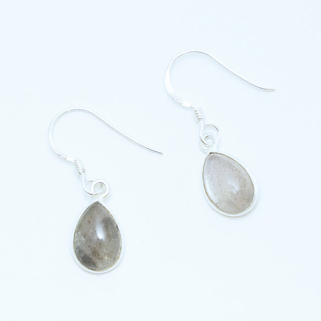 Boucles d'oreilles gouttes argent 925 et Labradorite - Inde 001