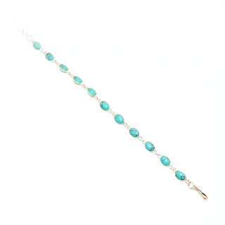 Bijoux Indiens Ethniques bracelet en argent 925 Rang pierre fine ovale - Inde 001 Turquoise b