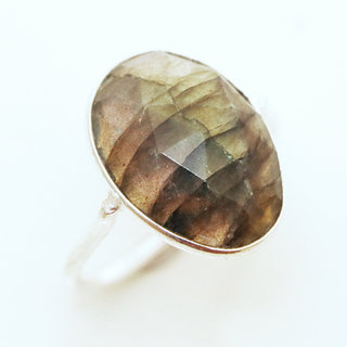 Bijoux ethniques Indiens bague argent 925 et pierre fine - 001 Labradorite b