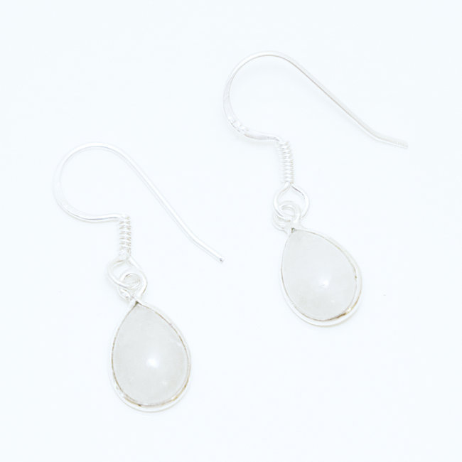 Boucles d'oreilles gouttes argent 925 et Pierre de Lune - Inde 001