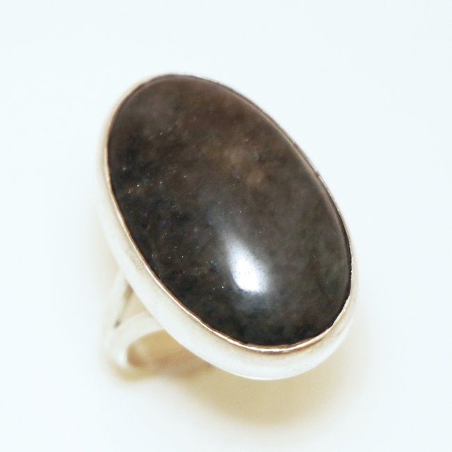 Bague ovale cabochon argent 925 et Labradorite - Inde 052