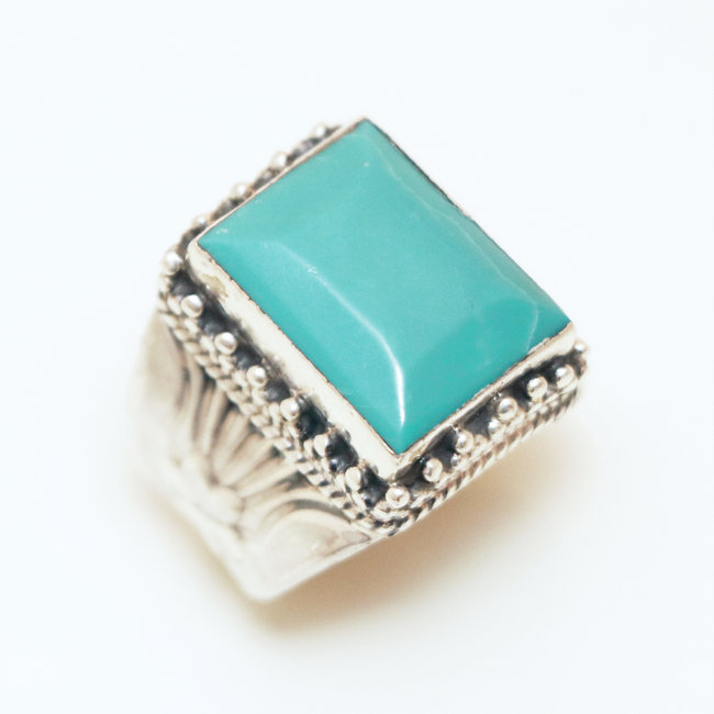 Bague en argent 925 et pierre fine et Turquoise naturelle - Népal 015