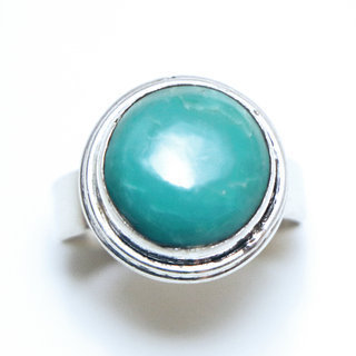 Bijoux ethniques Npal bague argent 925 et pierre fine ronde - 022 Turquoise c