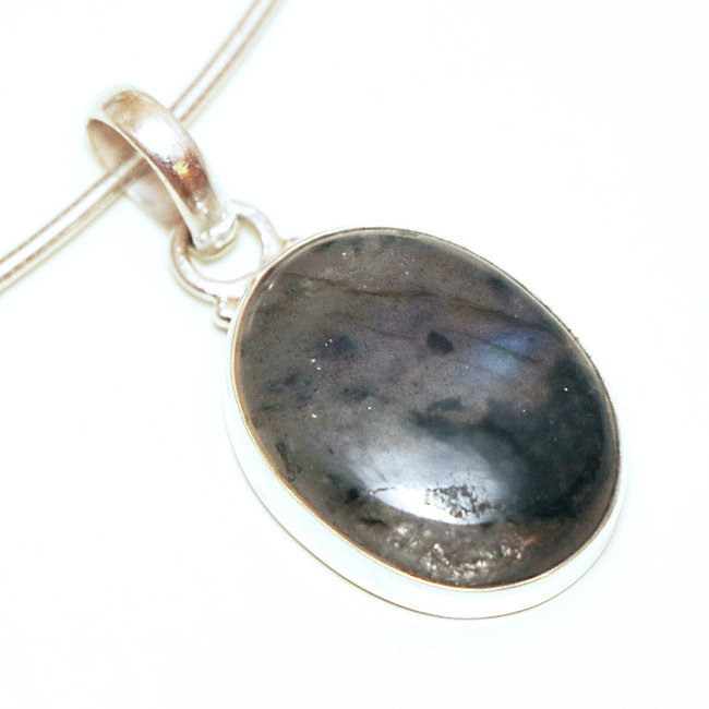 Pendentif en argent 925 ovale et Labradorite - Inde 014