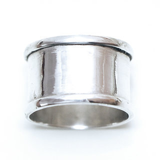 Bijoux ethniques touareg bague en argent 925 femme homme anneau alliance large lisse - Niger 031 c