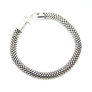 Bijoux Indiens Ethniques bracelets chane souple fluide en maille argent 925 rond - Inde 007