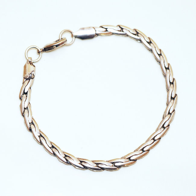 Bracelet chaîne snake serpent maille argenté 5 mm - Inde 009