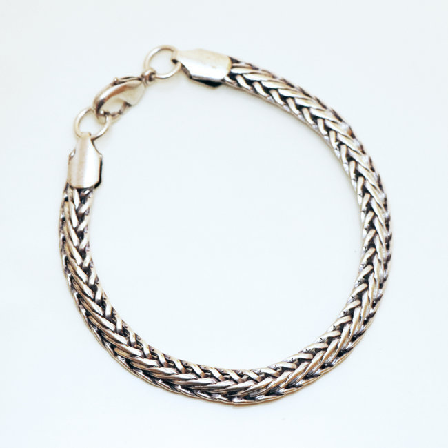 Bracelet chaîne snake serpent argenté 5 mm - Inde 013