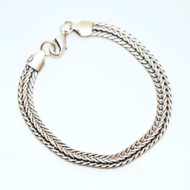 Bracelet chaîne snake serpent argenté 7 mm - Inde 015