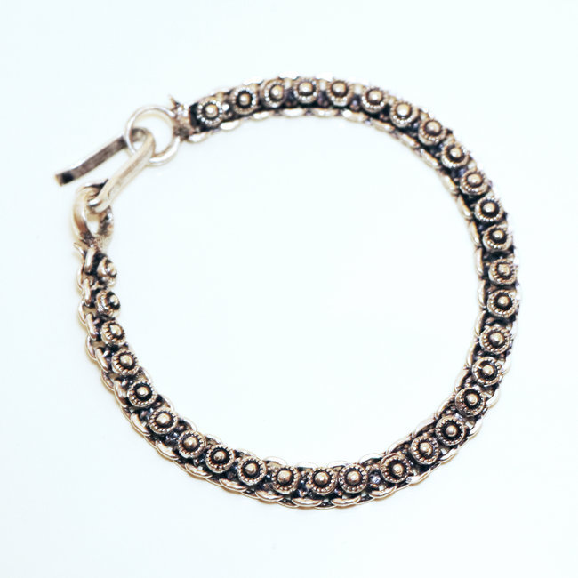 Bracelet chaîne snake serpent motifs argenté 6 mm - Inde 017