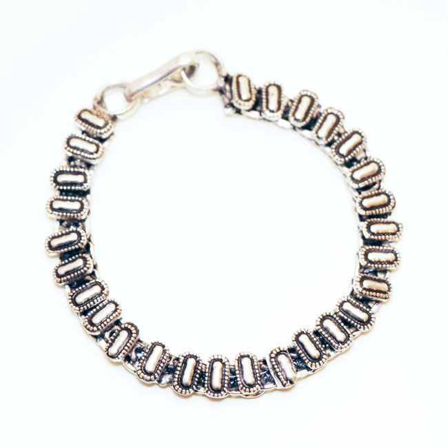Bracelet chaîne snake serpent motifs argenté 6 mm - Inde 018