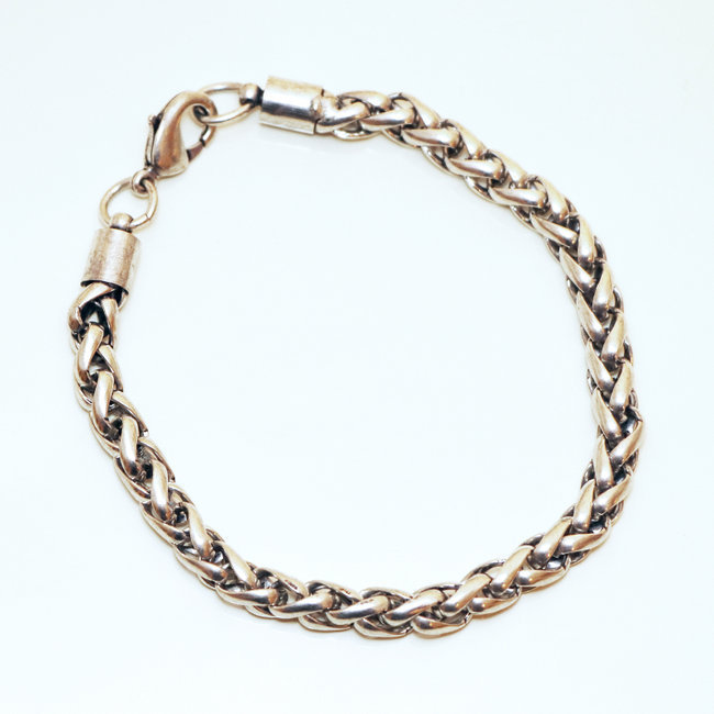 Bracelet chaîne snake serpent argenté 5 mm - Inde 019