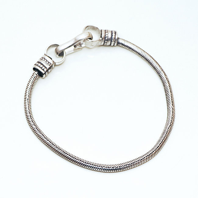 Bracelet chaîne snake serpent argenté rond 3 mm - Inde 020