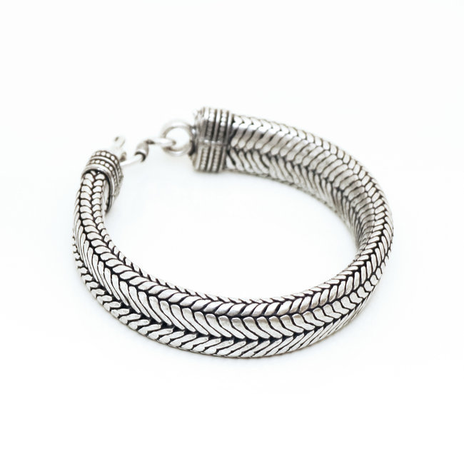 Bijoux Indiens Ethniques bracelets snake laiton plaqué argent souple